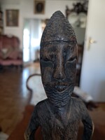 Kézzel faragott afrikai törzsi faszobrok (4 darabos kollekció)