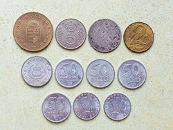 Hungary 11 Different Coins 20 50 Fillér 1 2 5 100 Forint 1950-1995