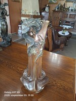 Rare Bronze Vase, Art Nouveau Decorative Vase! Francesco Flora Italian Artist. 42 cm tall!