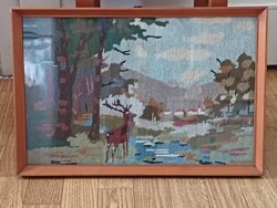 Régi, szép goblein, 50x34 cm Goblein kerettel. Kisautó, játék csere is érdekel
