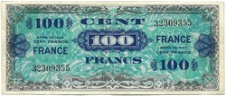 100 frank francs 1944 Franciaország katonai military 2.