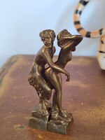 Stílusában Bergmann Bécsi bronz Faun és Nimfa figurák
