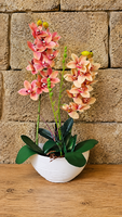 Prémium Gumi Orchidea Kompozíció – Élethű és Gondozásmentes Luxus Dekoráció