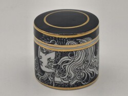 Hollóházi Szász Endre porcelán tégely eladó.Hibátlan!