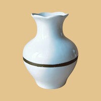 Fehér porcelán váza arany csíkkal – klasszikus vintage porcelán