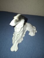 Gyűjtői ritkaság Vintage  Metzler & Orloff orosz agár kutya porcelán figura hibátlan szép festéssel