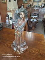 Rare Bronze Vase, Art Nouveau Decorative Vase! Francesco Flora Italian Artist. 42 cm tall!