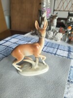 Gyönyörű, hibátlan Royal Dux porcelán őzike figura (13 cm)
