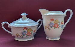 Kahla német porcelán cukortartó tej tejszín kiöntő kávés szett virág mintával