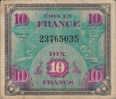 10 frank francs 1944 Franciaország katonai military 2.
