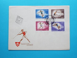 FDC (C9) - 1966. Atlétikai Európa-Bajnokság sor - (Kat.: 450.-) - ENSZ bélyegkiállítás bélyegzéssel