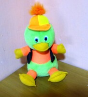 Régi retró zöld plüss kacsa sapkában 24 cm stabilan ülő 1990-es évekből