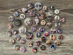 Retro tobacco shop pin badge collection