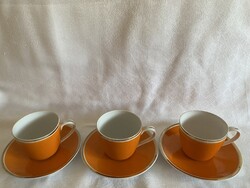 Hollóházi 3 db kávéscsésze+alj .+ 1 alj