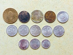 Magyarország 13 db Különböző Érme 5 20 50 Fillér 1 2 5 100 Forint 1950-1995