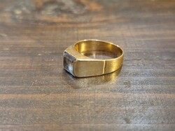 14 Karátos Arany Gyűrű Kék Kővel - 3,96g / 60-as méret (19mm)