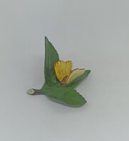 Herendi porcelán pillangó rózsa levélen!