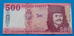 2018 évi 500 Forintos, nyomdai festékelkenődéssel