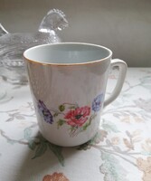 Zsolnay mezei virágos porcelán bögre - hibátlan belsővel!