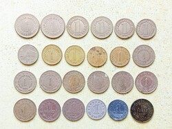 Jugoszlávia 24 db Különböző Érme 1 Dínár 1925-2002