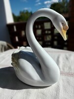 Hollóházi porcelán nagyméretű hattyú, hibátlan
