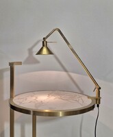 Asztallapra szerelhető, állítható réz lámpa, vintage, hollywood regency design