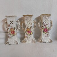 Antik Britannia Porcelain Works Karlsbad porcelán váza trió – 3 db (12 cm)