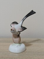Tobozon ülő őszapó - Budapest Aquincum – madár porcelán