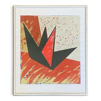 Aknay János: Égi vándor (1995) – Szignált, számozott szitanyomat, üvegezett keretben