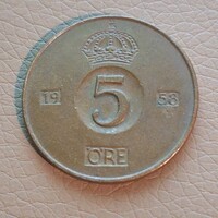 Svédország 5 öre, 1958