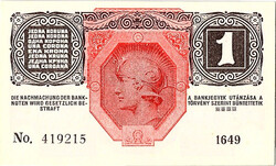 Magyarország 1916 1 Korona-VF-XF (DÖ bélyegzés) - 8db sorszámkövető bankjegy!!! (419215-409222)