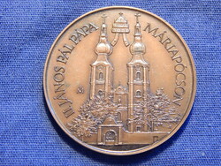 Fritz Mihály: II. János Pál Pápa Máriapócson - bronz emlékérem