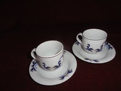 Kalocsai porcelán kézzel festett kávéscsésze Kobalt kék mintával. 2 db együtt eladó Vanneki!