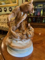 Zsolnay Birkózó medvék porcelán szobor 30cm