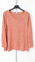 Collection L korall/narancs melírozott kötött pulóver (50 / 2XL-3XL)