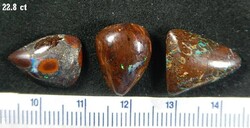 Ausztrál boulder opál matrix ( 3 db ) , természetes, kézzel csiszolt , garanciával, specialistától