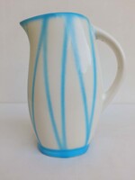 Old Kispesti Granite Blue Striped Water Jug 22.5cm 1.5L