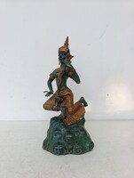 Antik buddhista bronz szobor szertartás jelenet buddha Thaiföld hangszer zene ábrázolás 278 7468