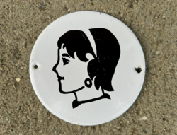 Klasszikus női WC zománctábla (10,5 cm)