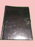 1970.cca CÉGES -MONIMPEX- FEKETE MŰBŐR BEFÚZŐNYELVES IRATTARTÓ KONFERENCIAMAPPA-A/4- 32 x24 cm