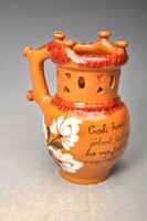 Hódmezővásárhely Majolica Snuff Bottle with MATÓK L mark.