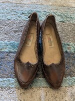 BATA női 36,5-37-es barna bőrcipő, mokaszín