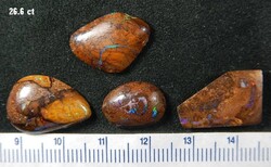 Ausztrál boulder opál matrix ( 4 db ) , természetes, kézzel csiszolt , garanciával, specialistától