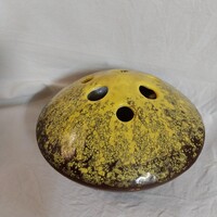 Retro Bodrogkeresztúri kerámia ikebana ufo váza (9x16,5 cm)