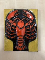 Rákos pirogránit art deco iparművészeti falikép