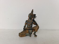 Antik buddhista bronz szobor szertartás jelenet buddha Thaiföld hangszer zene ábrázolás 348 7472