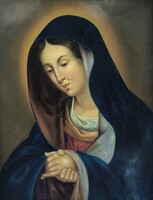 Áhítatos Szűz Mária. Antik olajfestmény cca.1780-1820,  eredeti keretében. Gyönyörű állapotban!