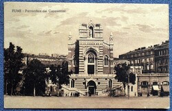 Fiume , Lourdes-i Miasszonyunk kapucinus templom  - antik képeslap  1935