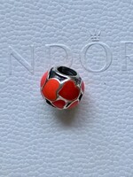 Eredeti PANDORA Sterling Silver Red Hot Love zománc díszes Charm