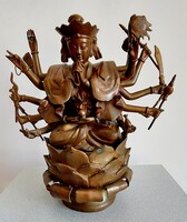 18 karú bronz bódhiszattva Avalokitésvara (Csundi) eladó